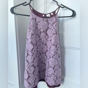 #89 Twik lavender lace halter tank blouse
